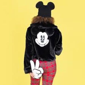 NWT Cakeworthy Disney Mickey Faux Fur Jacket